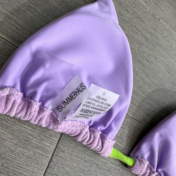 NWOT Beach Bunny Peyton Triangle Bikini Top by Summer Haus In Lavender & Green S - Picture 7 of 11